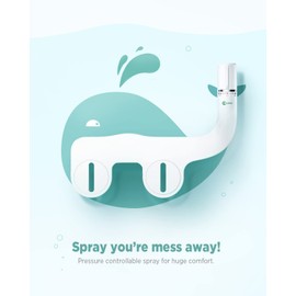 Ciays Bidet Attachment for Toilet Ultra-Slim Bidet Sprayer with Pressure Controls Non-Electric Dual Nozzles for Feminine/Posterior Wash, Sliver and White