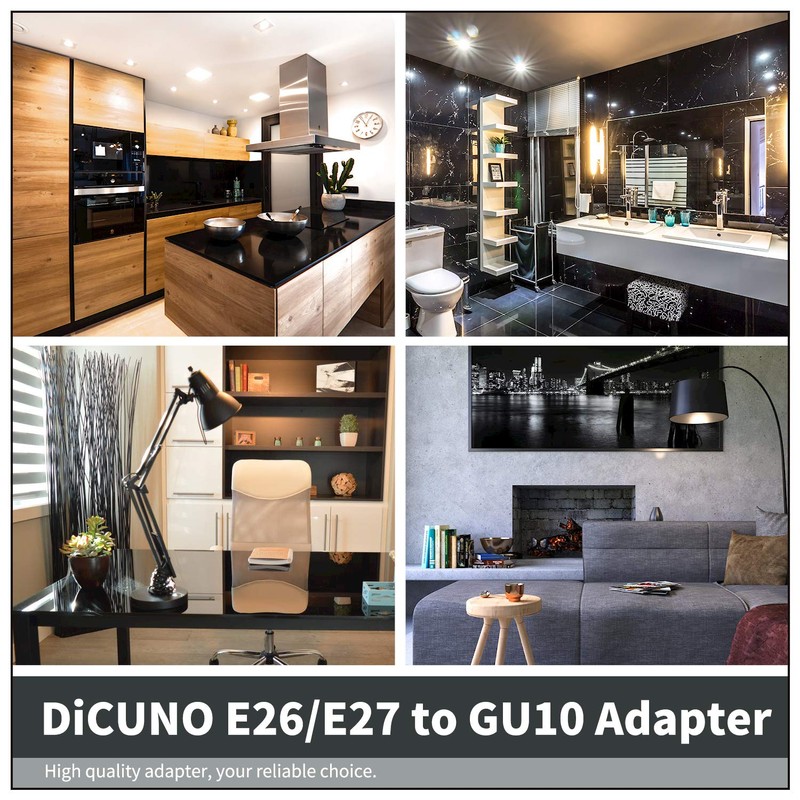 DiCUNO E26 to GU10 Adapter 160℃ Heat Resistant Maximum Wattage