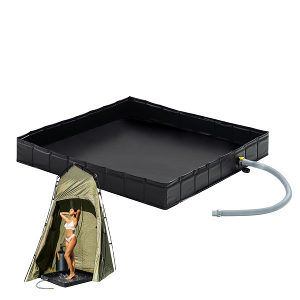 Wintogo Portable Shower Pan, 41" x 41" x 5" Foldable