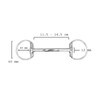 Equine Smile ES0156 JW Olive Head Bar Bit Stainless Steel