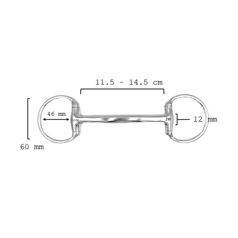 Equine Smile ES0156 JW Olive Head Bar Bit Stainless Steel