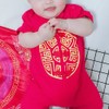 Chinese Style Infant Short Sleeve Embroidery Jumpsuit Cotton Breathable Baby