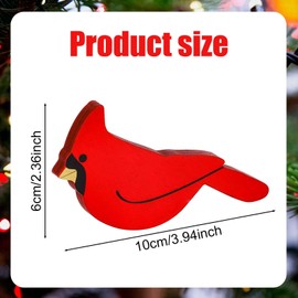 PEUTIER Red Cardinal Bird Figurine, 3.94x2.36in Wood Cardinal Statue, Cute Cardinals Crafts, Wooden Small Animal Sculptures, Cardinal Ornaments for Home Decor