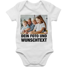 Geschenk mit Namen personalisiert by Shirtracer - Baby Bodysuit Boy Girl - With Photo Own Image Text Name Desired Text, 1 White