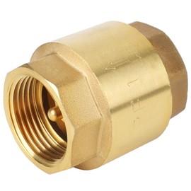 Brass Check Valve DN25 Threaded in-Line Vertical Non-Return Coupler Fitting with Brass Insert for Fuel Air Water Gas Oil(G1'')