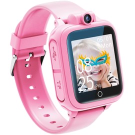 Awatty Orologio Intelligente, Giocattolo 3 4 5 6 7 8 9 10 11 12 Anni, Fotocamera Rotativa a 90°, 14 Giochi, Orologio Collegato Ragazzo, Giochi per Bambini Grandi Regalo Ragazza Ragazzo, Rosa, Enfant,