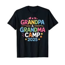 Grandpa And Grandma Camp 2025 Family Vacation Summer Camping T-Shirt