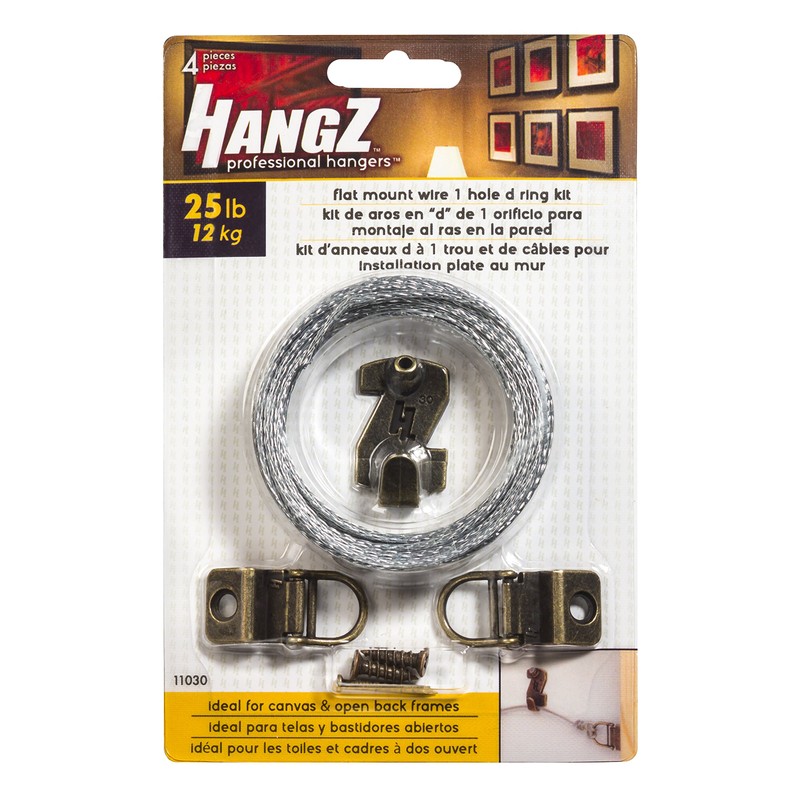 HangZ 11030 Canvas Flat Mount 1-Hole- Dring Picture Hanger kit