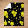 White Softball Bed Blanket Kids Girls Yellow Softball Bat Flannel