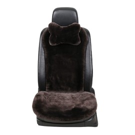 OGLAND 100% Natural Fur Sheepskin Universal car seat Covers for seat Cushion Accessories Automobiles (3 Pack Front, Teak)