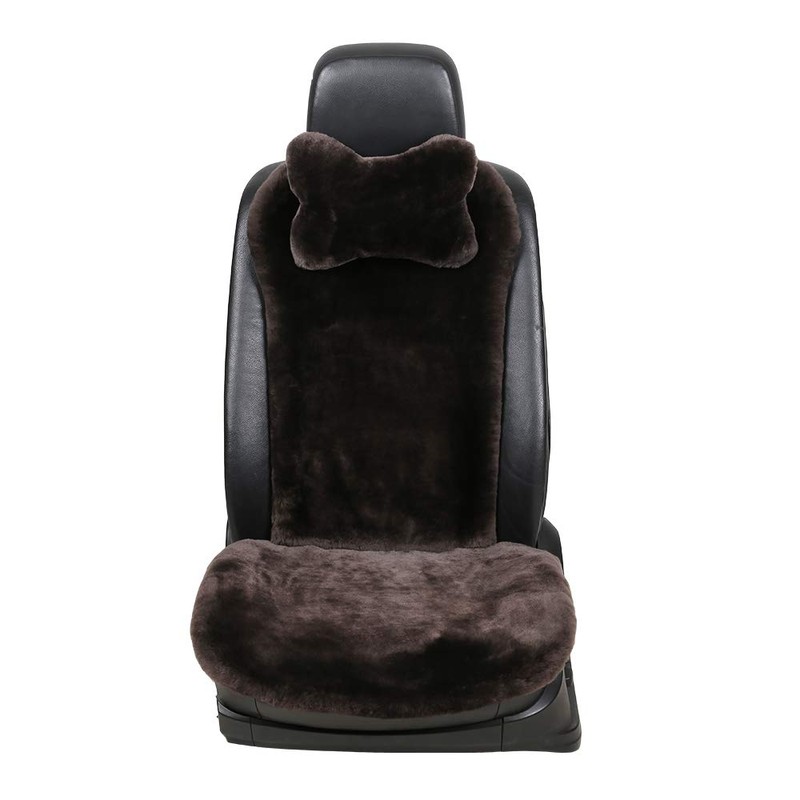 OGLAND 100% Natural Fur Sheepskin Universal car seat Covers for