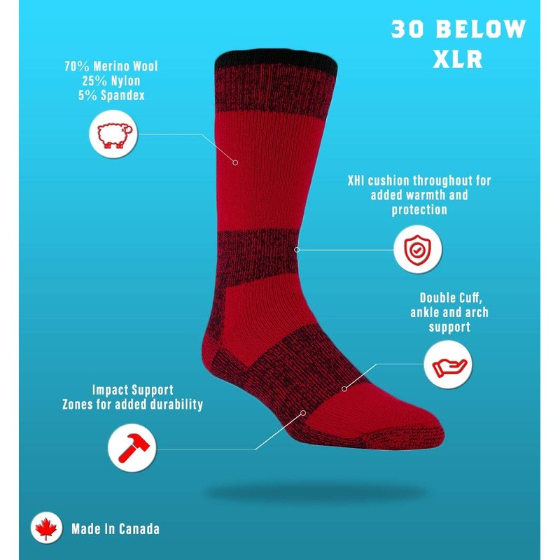 J.B. Field's Extreme -30 Below XLR Winter Sock (2 Pairs)