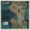 Seattle, Washington, Nautical Map (Absorbent Ceramic Coaster, Single, Cork Back,
