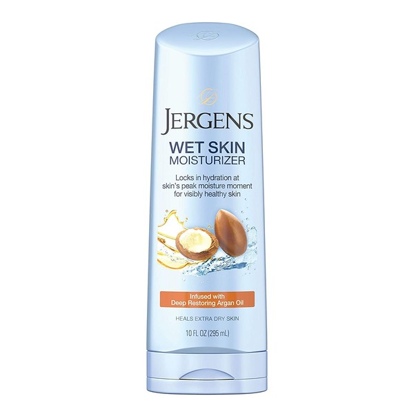 Jergens Wet Skin Moisturizer Argan Oil 10 Ounce (295ml) (6 Pack)