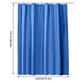 URAQT Shower Curtain, Anti-Mould, Waterproof, Quick-Drying Shower Curtains, Washable PEVA Shower Curtains, 180 x 180 cm with 12 Shower Curtain Rings, Bath Shower Curtain (Navy Blue)