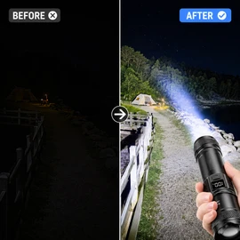 Rechargeable LED Flashlight for Emergency Use – Zoomable Multi-Mode Torch for Camping, Hiking & Home Safety