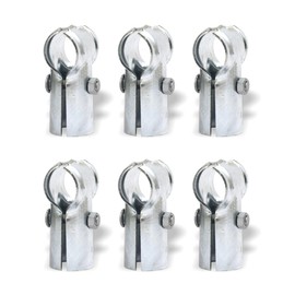 FencingKart End Rail Clamp, 1-3/8" x 1-3/8", Galvanized, 6 Pieces with Nut & Bolt for Chain Link Fence (1-3/8"x1-3/8", 6, Count)