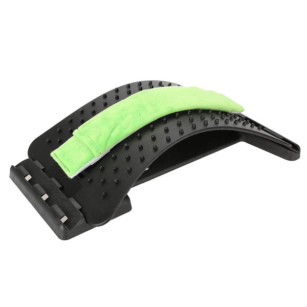 Arched Back Stretcher Lumbar Supports Tractor USB Heating Stretch Waist Support Massage Mat Spine Correction Muscle Pain Relief(Black & Green)