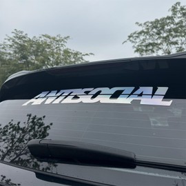 DXYMOO Car Styling Sticker for Antisocial Auto Rear Front Windshield Banner Window Screen Decal (Laser, 50x8cm)