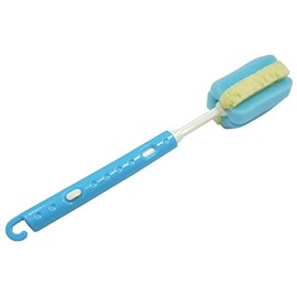 Kokubo Corporation Bottle Sponge with 2-Stage Adjustable Handle Length Telescopic Bottle Washing Sponge Blue 1 piece