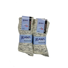 Jeans Socks 100% Cotton 8 Pairs Men's & Women's Breathable Denim Socks (Beige Melange, 43-46), Beige