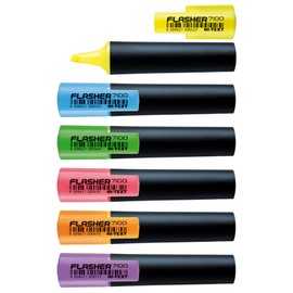 HI-TEXT 7100 Flasher Mini Display 10 Highlighters Chisel Tip