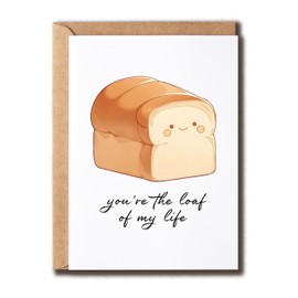 JPKDesigns The Loaf Of My Life Card - Cute Love Card - Kawaii Valentine Card - Pun Card - Lovely Loaf Card - Anniversary Keepsake