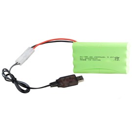 Yangers 9,6 V 2400 mAh NI-MH Akku RC-Akkus Tamiya-Stecker mit USB-Ladegerät-Set für RC Auto Offroad LKW Jumper Fahrzeug Drift Monster Spielzeug