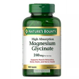 Nature's Bounty Magnesium Glycinate, 240 mg - 180 Capsules