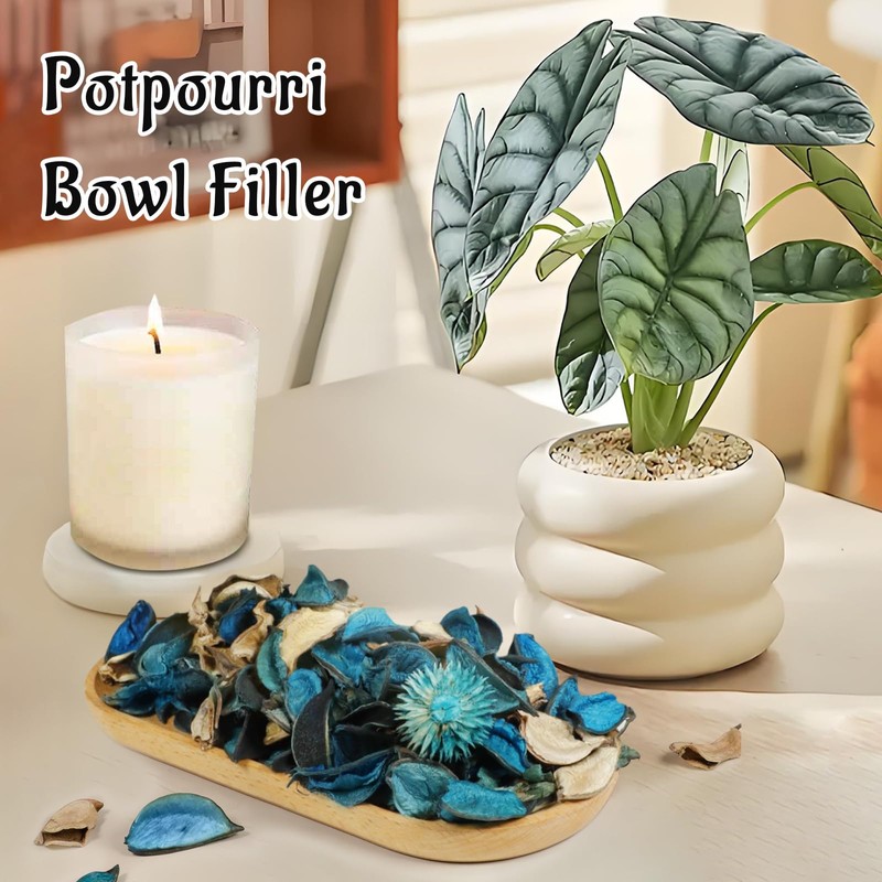 SCENTORINI Ocean Dried Flower Potpourri 240g Blue Petals Essential Oil
