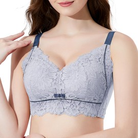 Baetty - Sujetadores para mujer, sin aros, sin relleno, de cobertura completa, para mujer, brasier inalámbrico, 4548, 2-luz 3-azul, 38B
