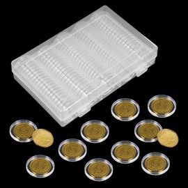 300 Pcs 30mm Coin Capsules Holder with Foam Gasket and Plastic Storage Organizer Box, 5 Sizes (17/20/25/27/30mm) Coins Collector Case Protector for Coin Collection Supplies