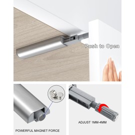 Push to Open Door Opener Jiayi Pack of 4 Pressure Door Openers Cabinet Door Opener Push Open Magnet Tip On for Doors Fittings Furniture Drawers Pressure Opener Cabinet Door Magnetic Catch Pressure