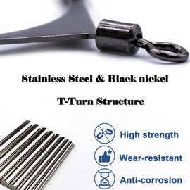 FishTrip 3 Way Swivel Fishing - 15pcs 3way Rolling Swivels Fishing Tackle Stainless Steel for Fishing Rigs Saltwater(Size6#)