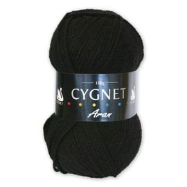 Cygnet Arun Knitting Yarn/Wool - 100g Acrylic Crochet Knit Ball - 24 Shades (Black - 217)