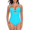 Colloyes Women's Push Up Twist Front Cutout One Piece Swimsuits