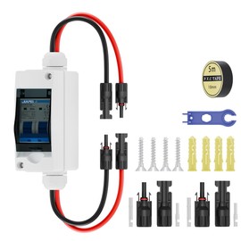 Solar Panel Disconnect Switch 60 Amp 1000V Breaker Box, PV DC Miniature Circuit Breaker Disconnect Box Outdoor with IP65 Waterproof Box
