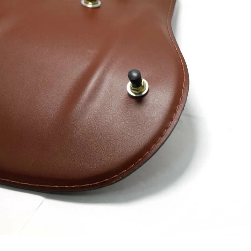 GOODFITMENT Retro Brown Motorcycle Soft Leather Solo Seat Spring For