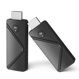 Wireless HDMI Transmitter and Receiver, Portable 2.4G/5G Wireless HDMI Extender Kit for Video and Audio to Monitor from Laptop/PC/TV Box/Projector (Black) (50m)