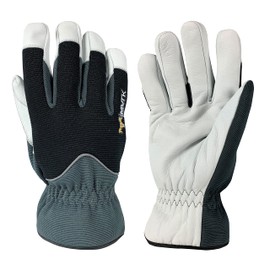 MVRK Industries Flurry Insulated Black and Gray Stretch Fabric and Goat Leather Waterproof Winter Work Glove