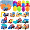 KING DOO 12 Pcs Easter Eggs Prefilled with Toy Cars,