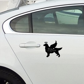NBFU Golden Retriever Memorial Golden Retriever Angel With Angel Wings (Black) (Set Of 2) Premium Waterproof Vinyl Decal Stickers For Laptop Phone Car Window Bumper Mug Tuber Cup Door Wall Decoration