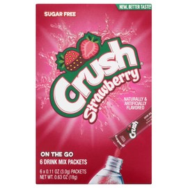 Crush Strawberry Sugar/Caffeine Free Hydrating On-the-Go Drink Mix: Wild Purple Smash - 1 Box (6 Packets)