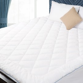 HOMTEC Twin XL Mattress Pad Extra Thick Cotton Mattress Topper for College Dorm Quilted Fitted Mattress Cover 18-22" Deep Pocket Down Alternative Pillow Top Fluffy & Breathable(39x80, White,Thick)