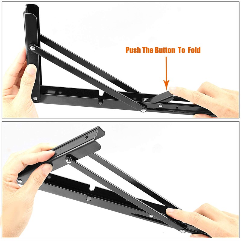 ZOENHOU 4PCS 14 Inch Folding Shelf Brackets, Heavy Duty Metal