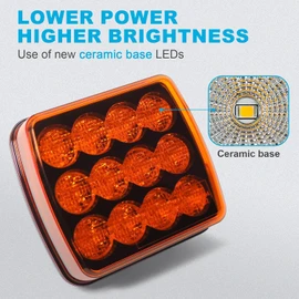 Agrieyes 2Pcs Rechargeable Flashing Lights for Vehicles, Super Magnetic Strobe Hazard Lights, Wireless Portable Amber Led Warning Beacon Emergency Light for Trucks Bus Tractor Oversize Trailer