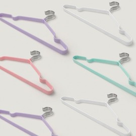 Slim Pastel Coated Metal Non-Slip Hangers (10-Pack) for Closet Organization Purple 10-Pack