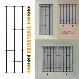 Window Bars - SWB | Adaptable Security Bars for Windows | Model A | Easy and Quick Installation | Adjustable Window protections | Modular System, Price is per 1 Module (Image Shows 3 modules).