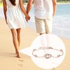 DESIMTION Double Heart Anklet with Rose Gold Plating for Women,