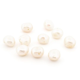 Vintageparts Freshwater Cultured Pearls Baroque 3A 9 mm Pack of 10 for Making Jewellery Cultured Pearls for Necklaces and Bracelets